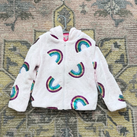 Chenault Girl 5 Zippered coat sequin Rainbow - Picture 1 of 6